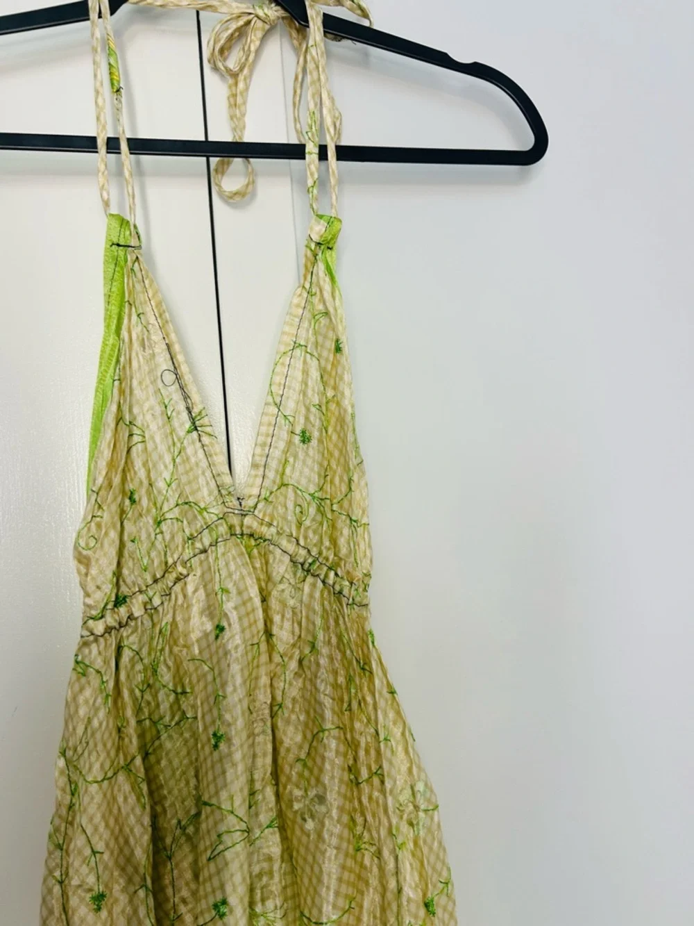 Junglee Bille Woman Green Printed V-Neck Maxi Dress with Braided Waist Free Size - Picture 2 of 8